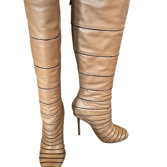 EUC!! L.A.M.B. Taupe Stiletto Knee High Boots, Size 6.5 - Picture 3 of 15
